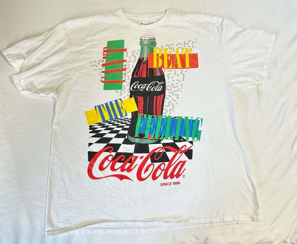 Coca Cola Can't Beat The Feeling Graphic T-Shirt White 2XL